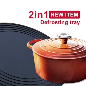 Defrosting Tray, Round Defrosting Plate Tray, Thawing Plate for Fast Defrosting of Frozen Foods Such as Chicken,Meat,Fish,Prawns