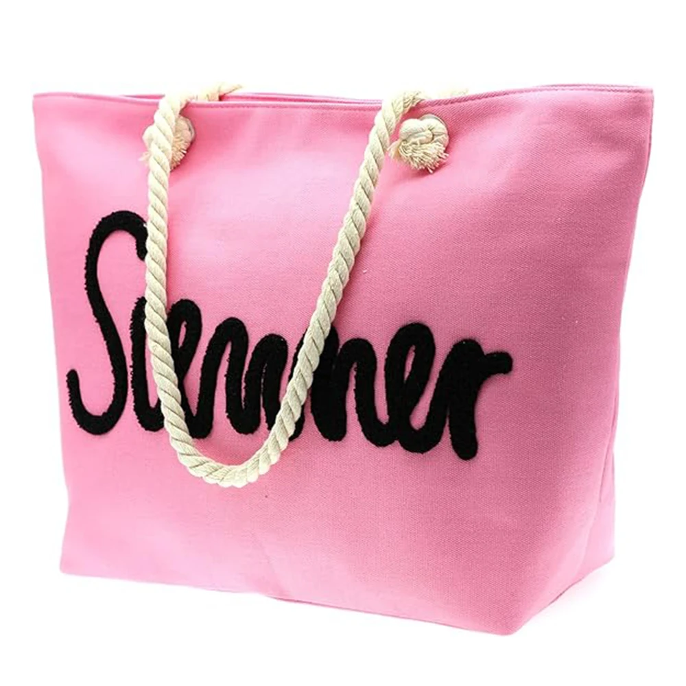 Hot Sale Promotional 100% Cotton Bag Large Capacity Beach Bag Canvas Shopping Bag