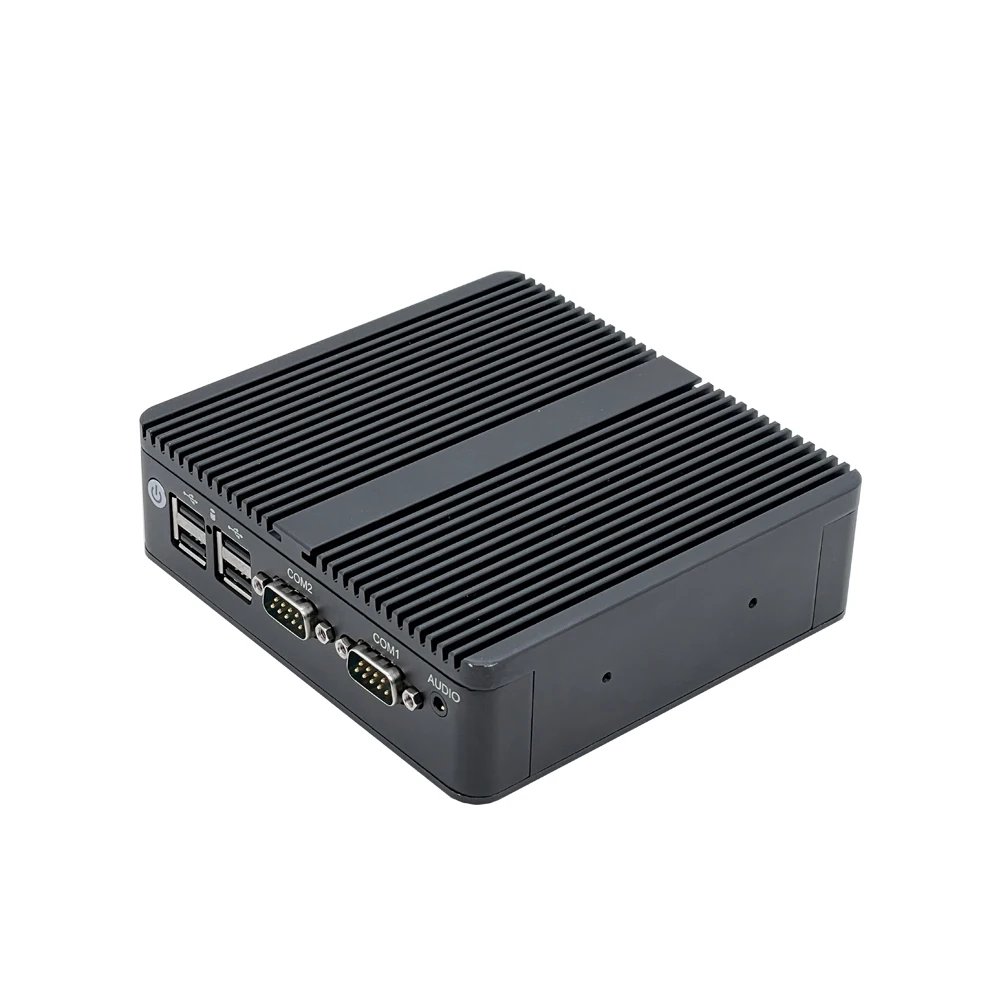 Fully enclosed fanless design mini PC Dual Gigabit Ethernet ports mini PC Support VGA+ HDMI dual display interface