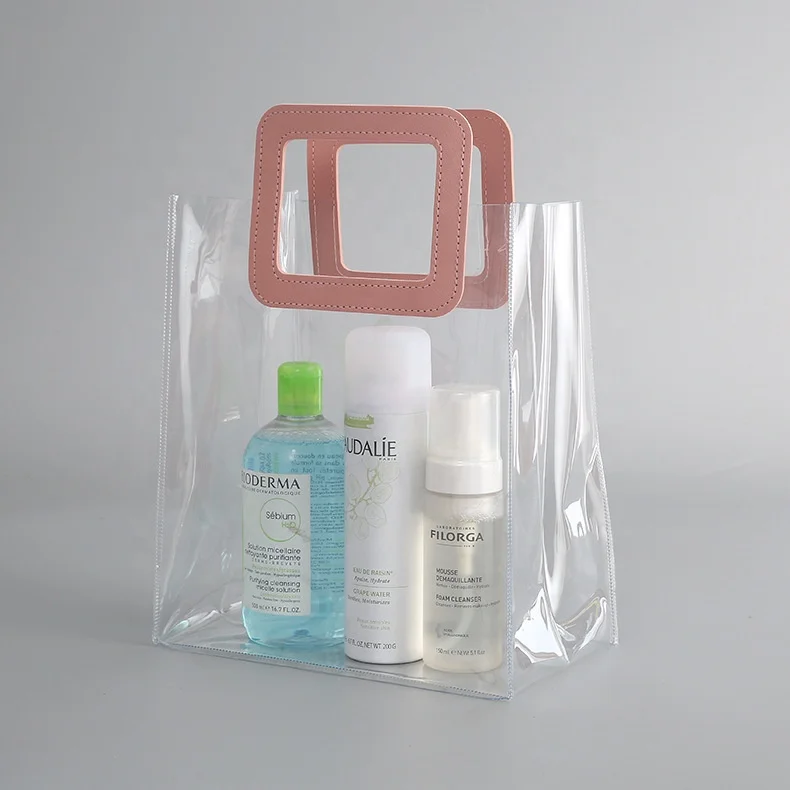 Ins Amazon new fashion clear neon PVC beach bag waterproof transparent PVC tote bag women colorful PVC handbag