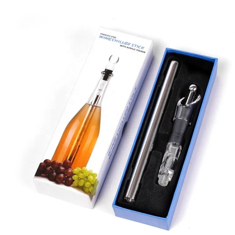 Best Selling 3 in 1 Metal Wine Cooler Beer Cooling Stick And Stainless Steel Wine Chiller Cooler Stick Pourer With Stopper
