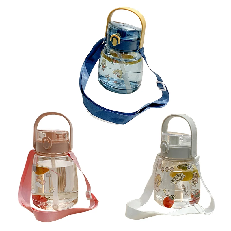 Двойной питьевой стакан с большим животом, большая емкость, мультяшная бутылка для воды, портативная чашка для воды «сделай сам»