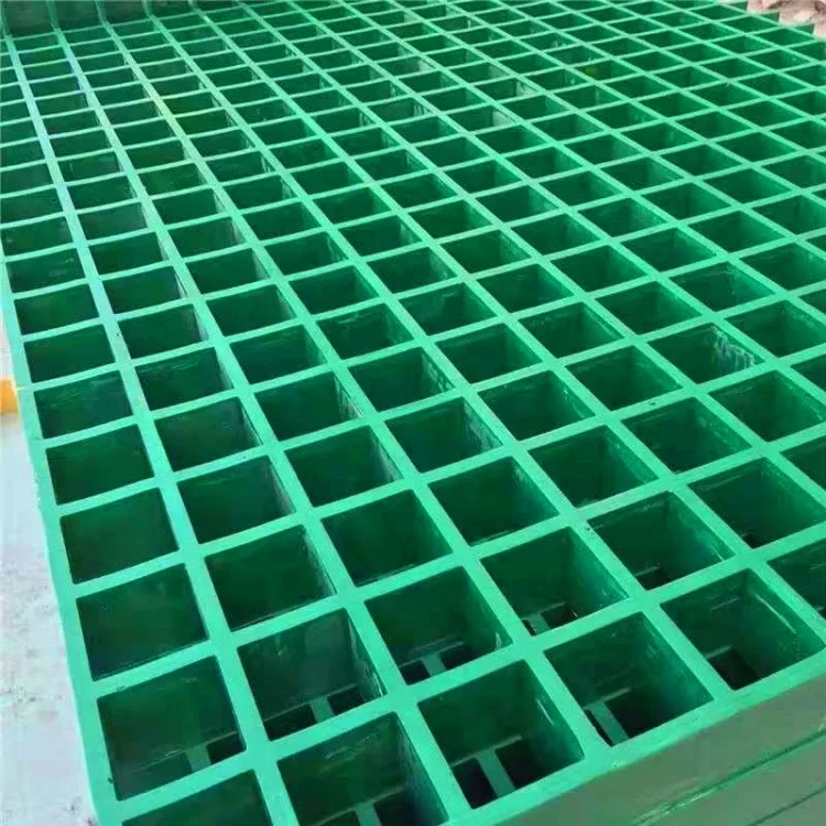 HongWo High Quality 50mm Thick FRP Smooth Grating 50x50mm Square Mesh 1.5x4meters for Corridor Construction