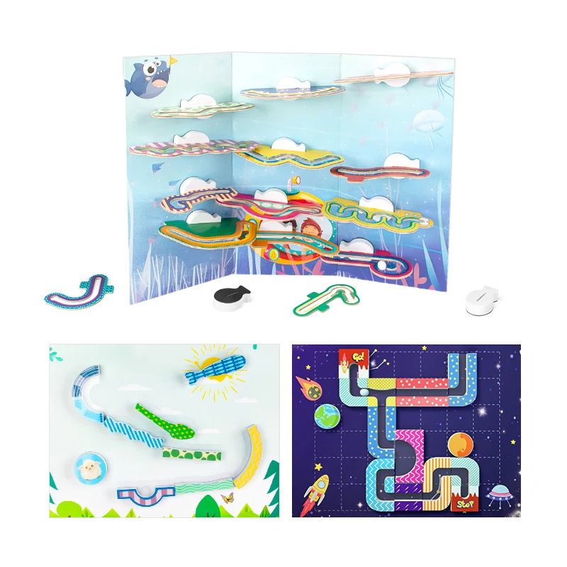 
2021 High Quality Kids Montessori Marble Run STEM EVA Educational Learning Toddler toys For 6 Years Old 