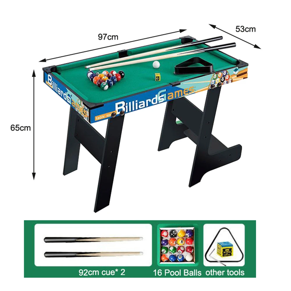 Folding Billiard Mini Pool Table Top Games with 16 Pool Balls 2 Cues 1 Triangle Rack 2 Chalks 1 Table Brush