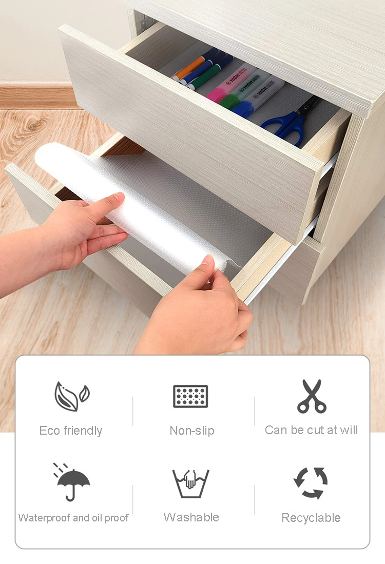 Manufacturer custom size Clear EVA Anti Slip Mat for shelf liner kitchen pad cabinet drawer liner