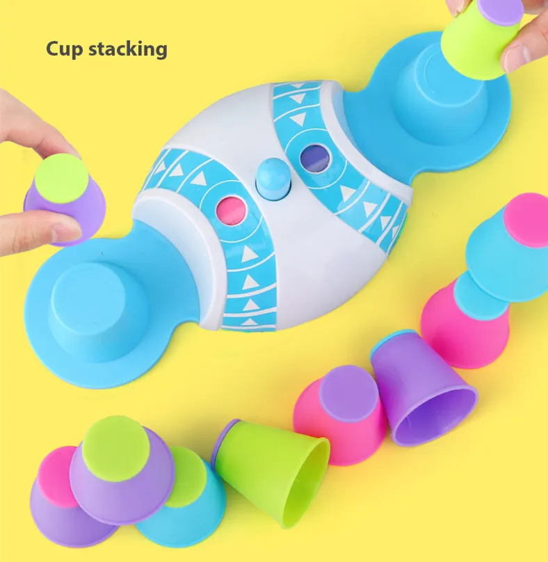 Wholesale Plastic Stacking Cups Toys Speed Game Digital Color Puzzle Stacking Cups Baby Gifts