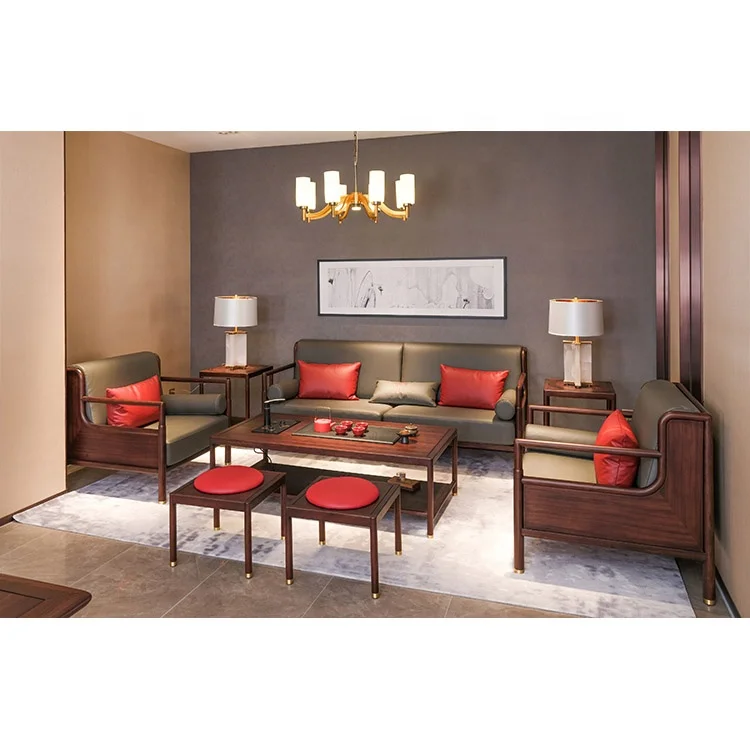 Luxury Design Room Wooden Living Traditional Set Guangdong Coffee Guangzhou Table Tea for Carve Teapoy Modern Chinese Table Tea