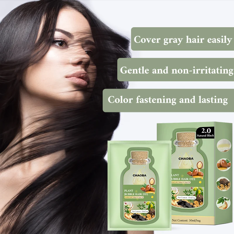 Hot Sale Colorful Hair Dye Shampoo ammonia and ppd free black hair color shampoo