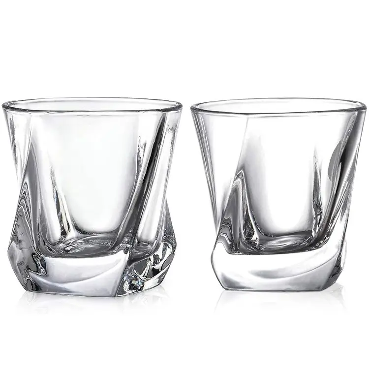 Twist Whiskey Glasses 10oz Rocks Crystal glasses Whisky Glass old fashioned whiskey glasses