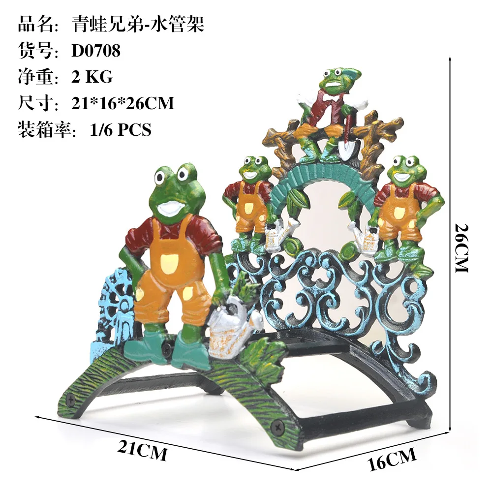 American retro load-bearing cast iron long water pipe rack bracket courtyard garden wall hanging water pipe storage rack