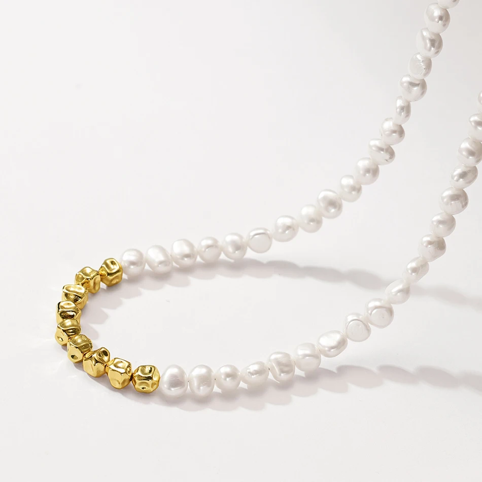 nagosa vintage women charm jewelry 18k gold vermeil brass gold beaded freshwater pearl necklaces