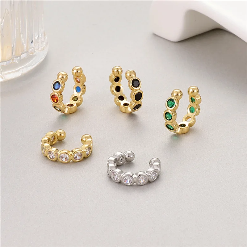 Exquisite ear clip simple temperament retro fashion color female without hole jewelry ear clip
