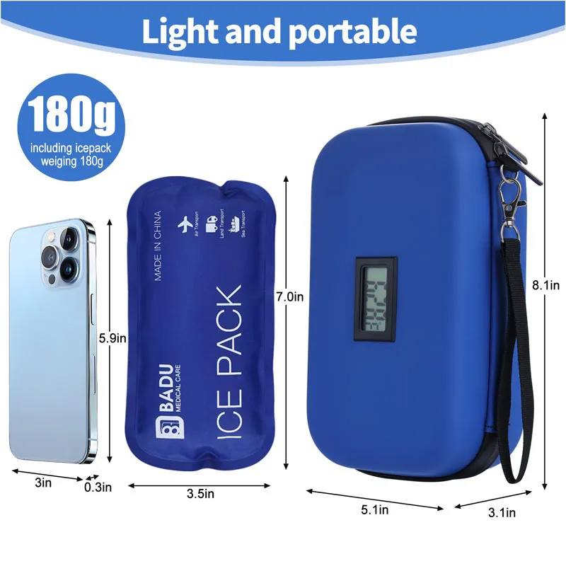 Custom logo portable eva hard shell thermal medical insulin pen carrying cooler travel case for diabetic