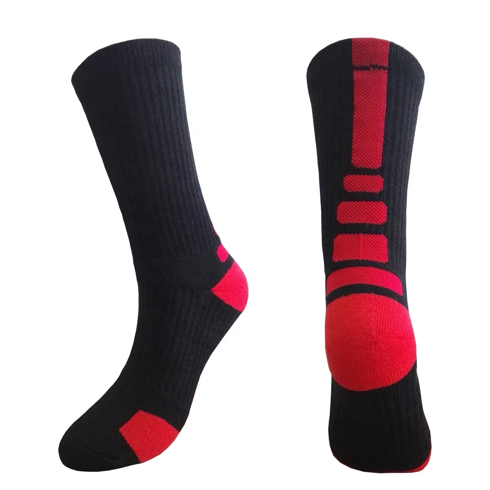 Custom logo boys men athletic tennis basketball socks performance cushion crew socks for sports