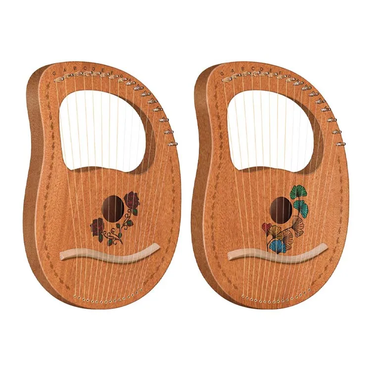 Твердый красное дерево ручная гравировка LYRE HARP 16 струн