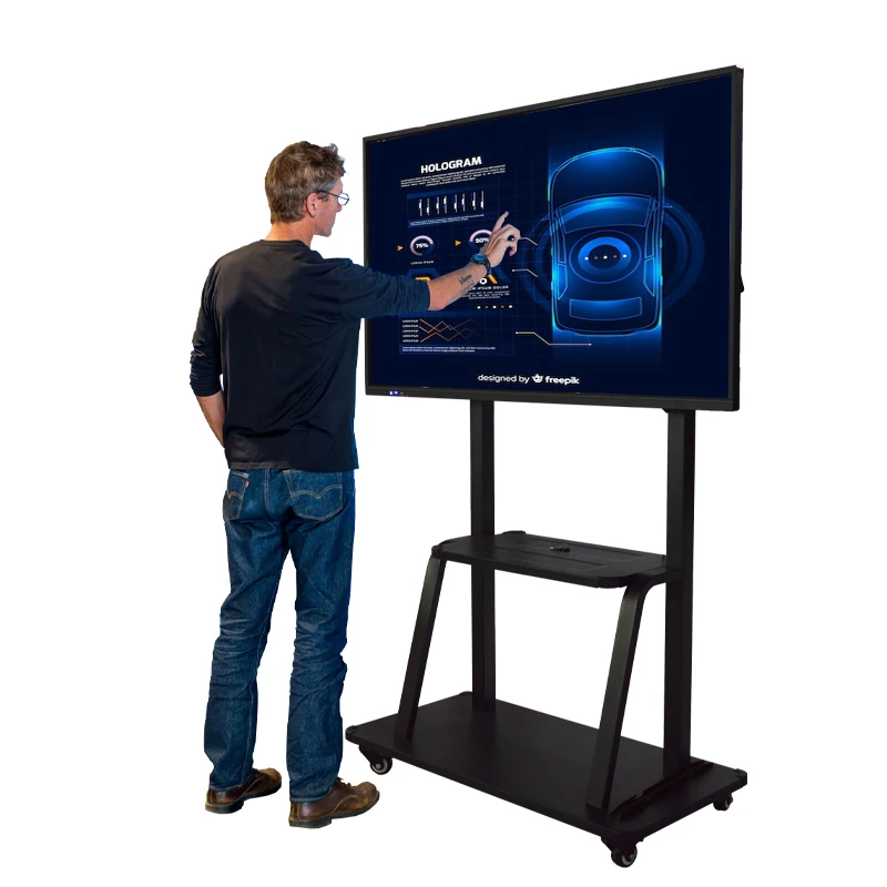 High Quality Classroom Big Monitor Android Board PC System 75 Inch Interactive Flat Panel