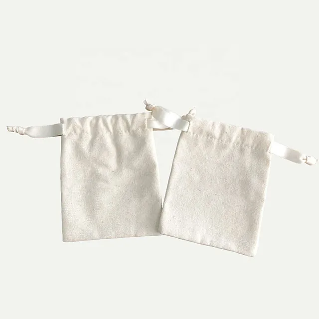 Wholesale Custom Logo Silk Screen Print Organic Cotton Muslin Double Shopping Pouch Canvas Drawstring dust bags for handbag shoe