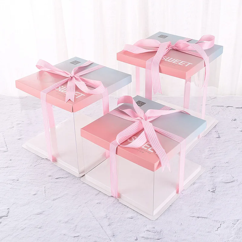 Wholesale Transparent Plastic Various Sizes Bake Cake Recycled PP Packaging Boxes