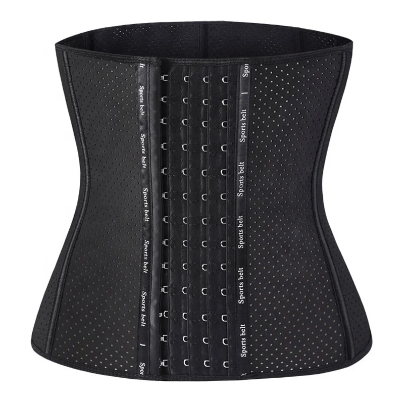 
3012 Women Underbust 9 Steel Boned 4 Rows Hooks Sport Girdle Waist Cincher Corset Shaper Breathable Latex Waist Trainer 