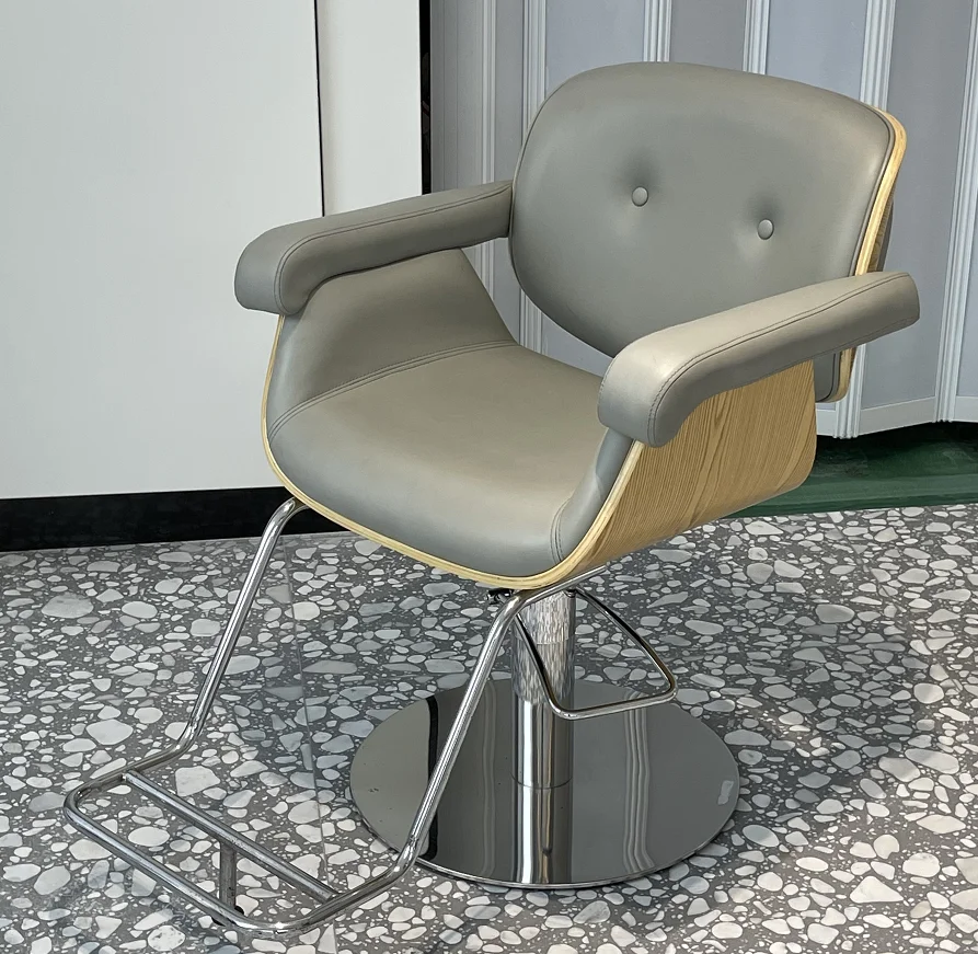 New Style Barbershop Chair And Furniture Luxury Barber Shop Grey Chair Heavy Duty Hydraulic Hairdressing Chair