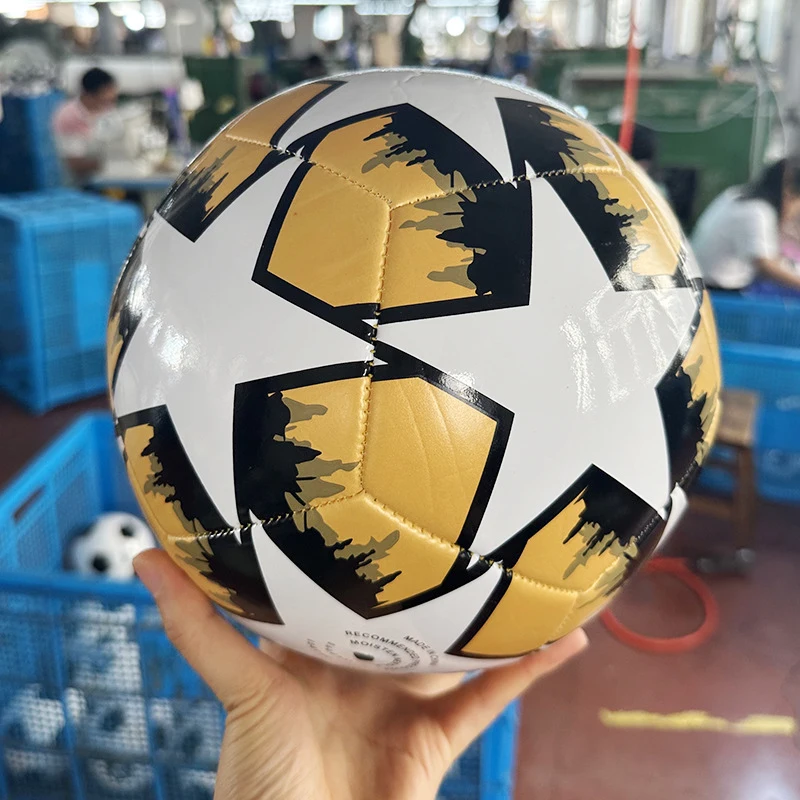 2024 High Quality Gold Soccer ball Machine Sewn Official Size 5 TPU Match Football Ball