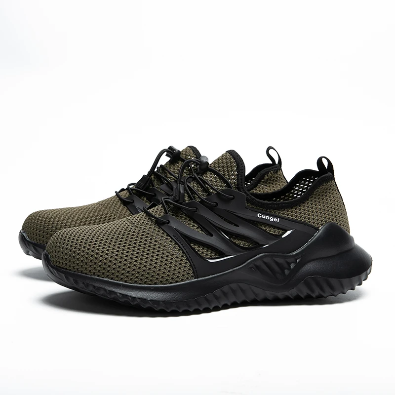 
Fashion Fly Knit Industrial Brand High quality men Safety Shoes With Steel Toe Cap and Steel Plate 
