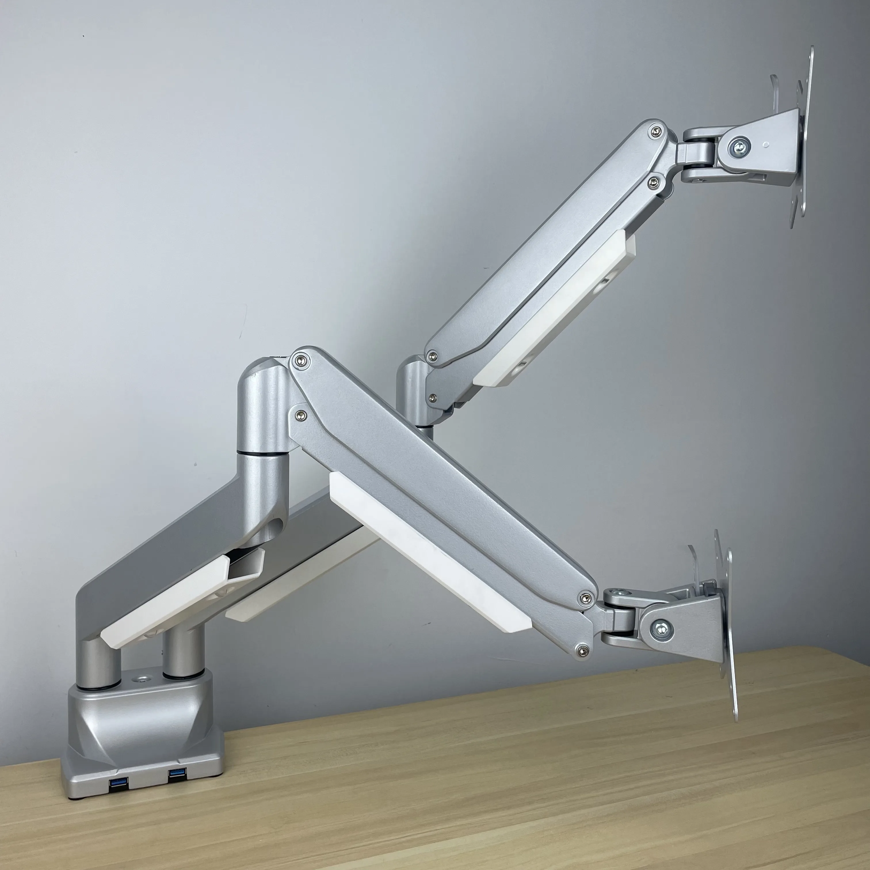 OEM ODM Monitor Arm Riser VESA Desktop Quick Release Aluminum Gas Spring Dual Monitor Stand