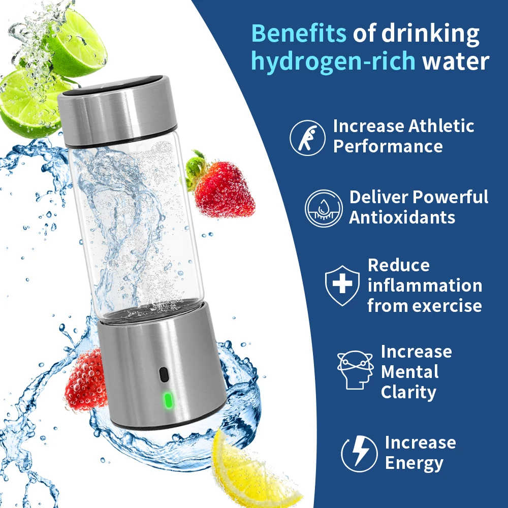 Portable Intelligent 6000PPB Hydrogen Water Generator Cup Rich Hydrogen Water Bottle Machine for office