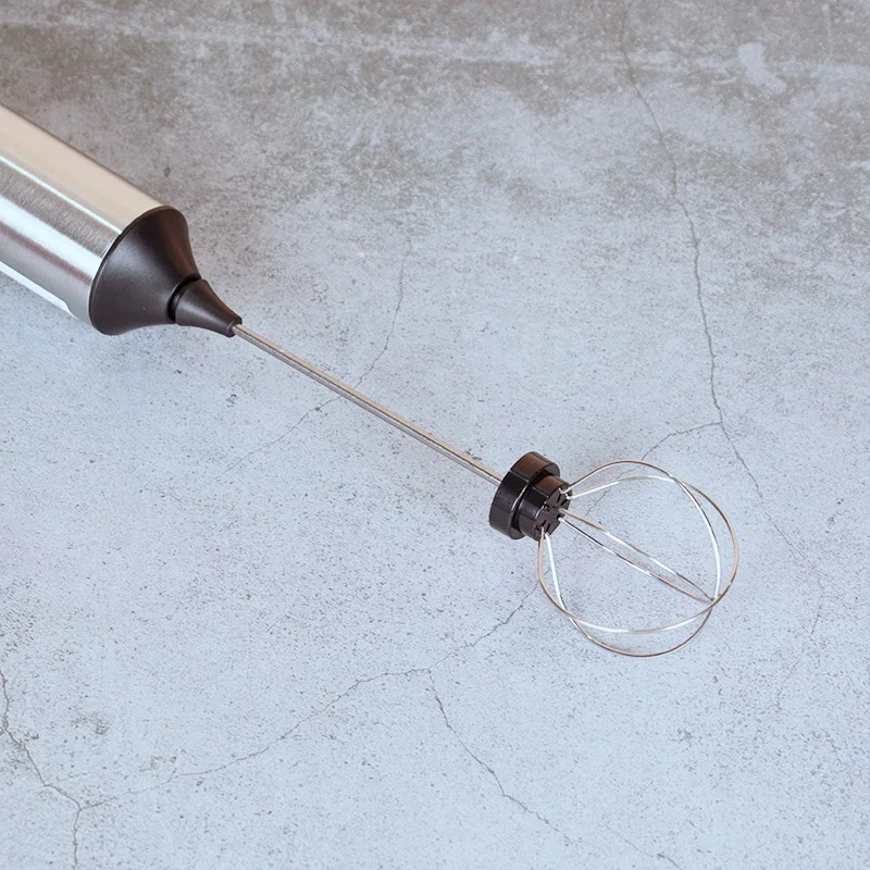 Powerful Stainless Steel Handheld Milk Frother Luxe Coffee Mixer with Custom Logo Battery Operated Foam Maker