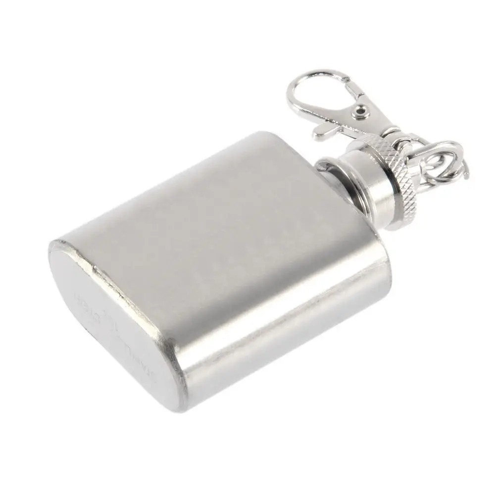 Customized Small MOQ 1oz Mini size Stainless Steel Hip Flask With Keychain