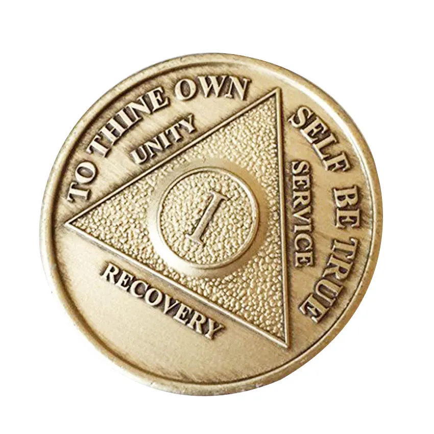 bulk custom metal 30 day aa chip alcoholics anonymous coins unity service recovery coin