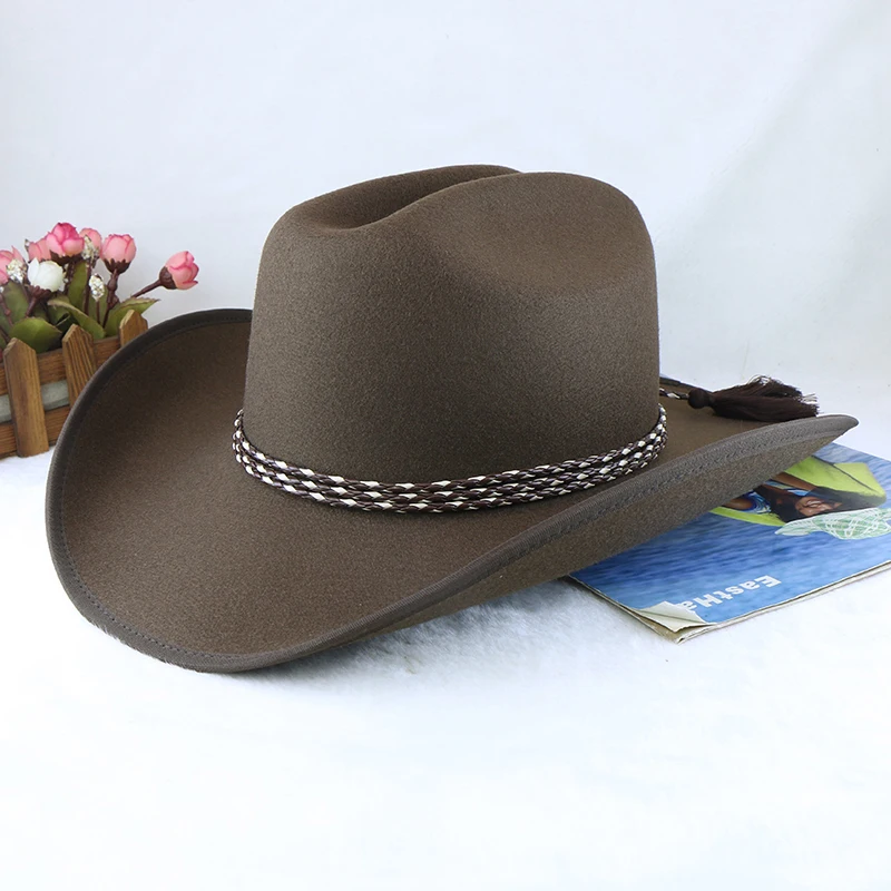 Женская шляпа из искусственной шерсти с широкими полями