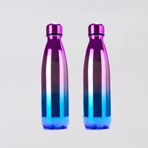 Vacuum Thermos Chilly Water Bottle in Bulk Rose Gold Cola Shaped Stainless Steel 17oz Sport Applicable for Boiling Water Support