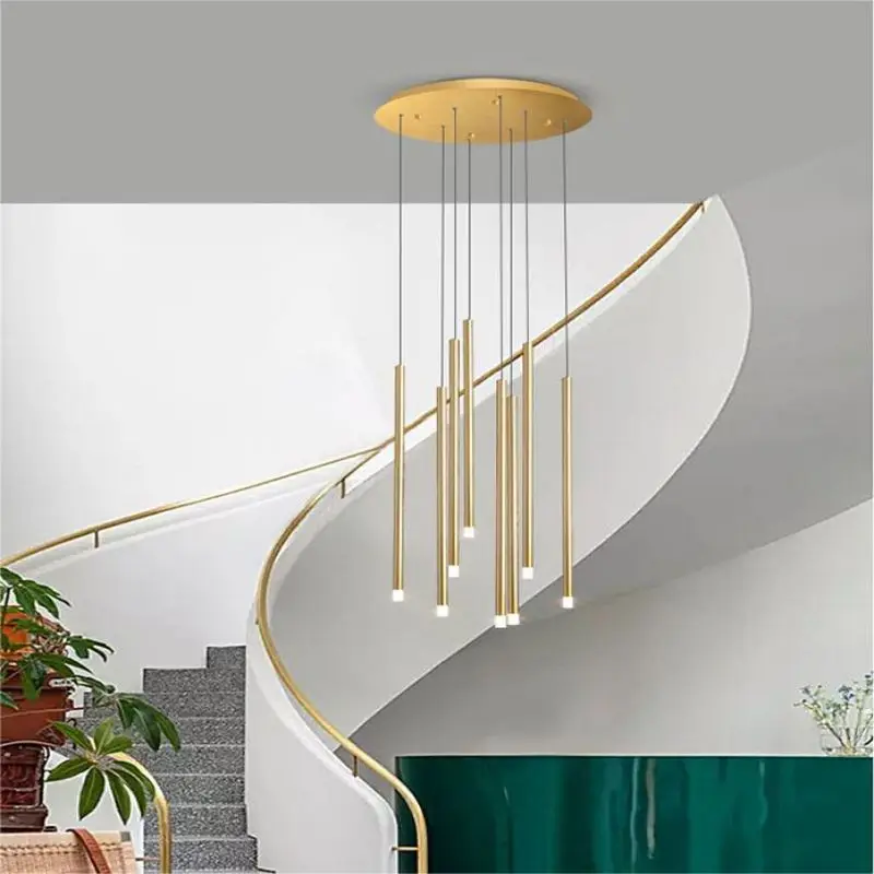 Contemporary Modern big chandelier american crystal golden LED iron vintage adjustable pendant lamp bedroom Hanging