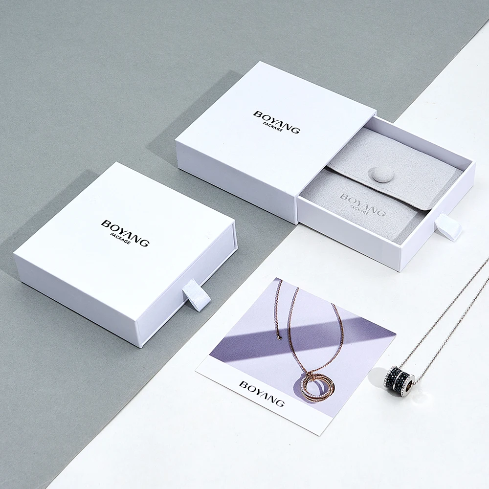 Custom Printed Accessories Jewellery Gift Box Drawer Necklace Earring Bracelet Ring Jewelry Box Packaging