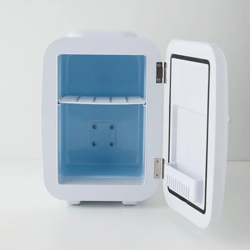 4 Liter/6 Cans 110V AC/ 12V DC Small Thermoelectric Cooler and Warmer White Refrigerator for Skincare Office Dorm Bedroom