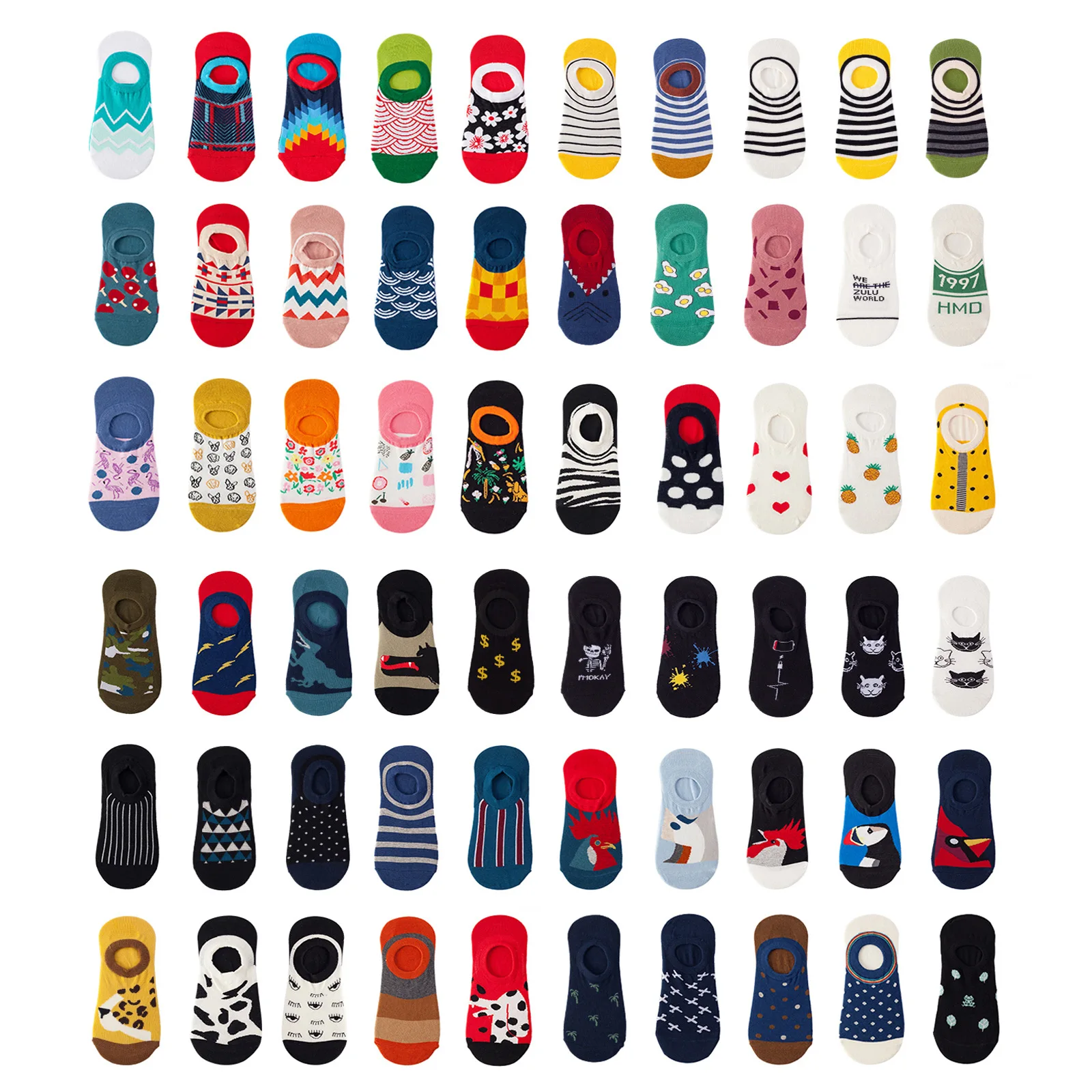 Wholesale funny crazy designer socks cool funky fashion custom logo cotton novelty socks fancy sox tube crew happy low cut socks