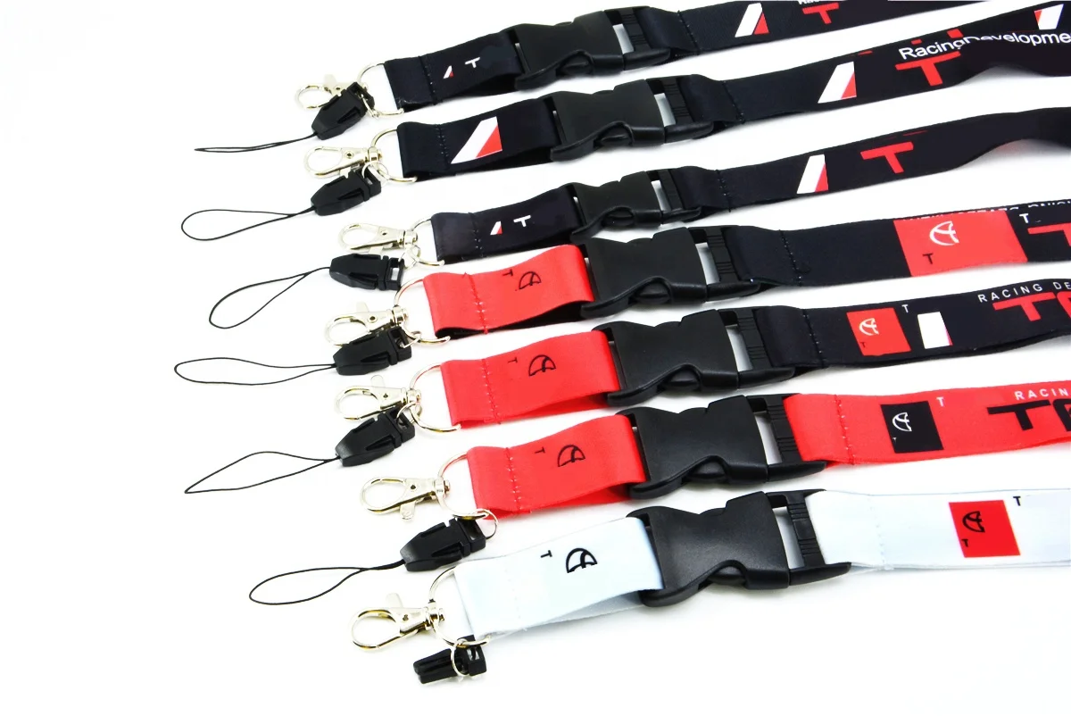  Ttransfer car brand logo custom style double side thermal Woven autocar Nylon lanyards for
