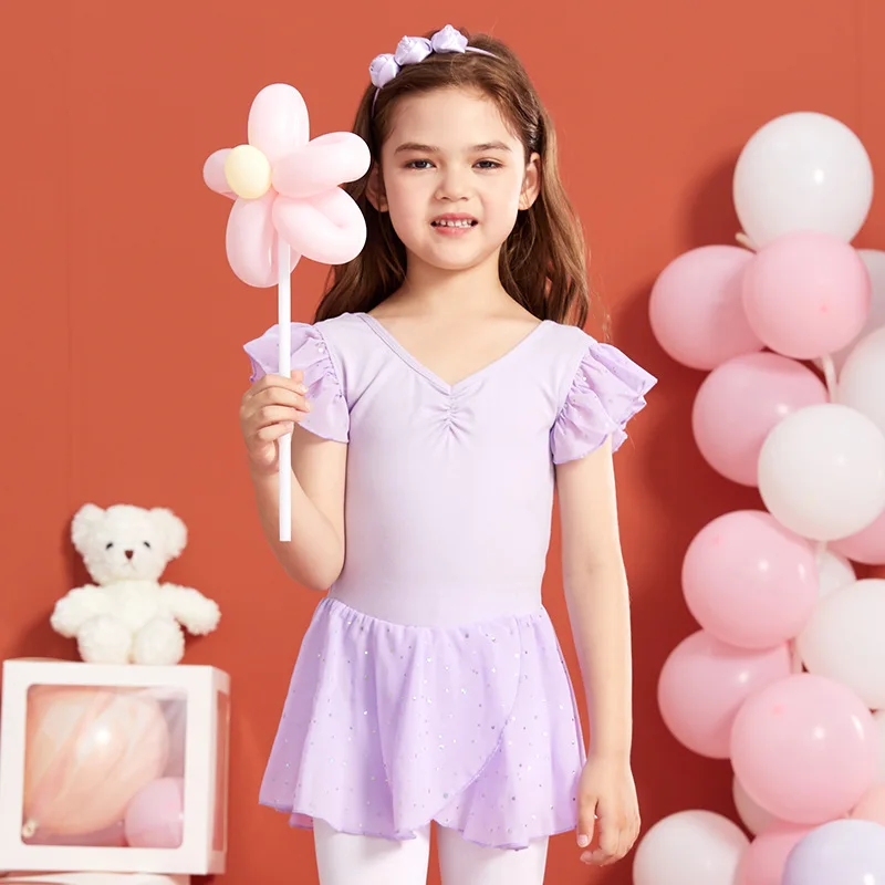 pds949 Wholesale High Quality Cheap Kids Practice Wear Cotton Spandex Ballet Dress for Girls