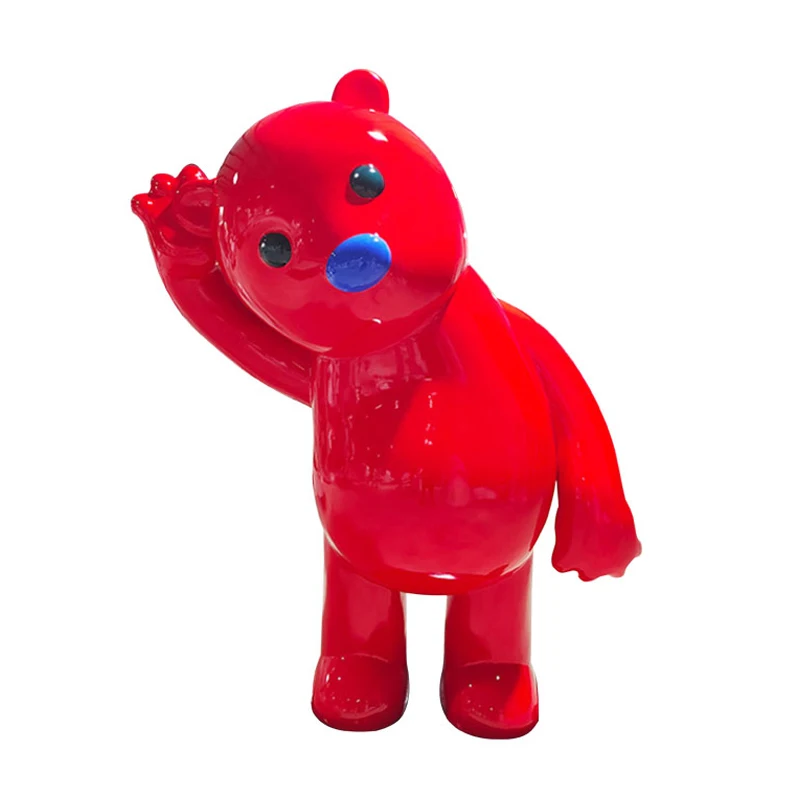 Custom Garden Fiberglass Statues  Bear Cartoon Statue For Decor