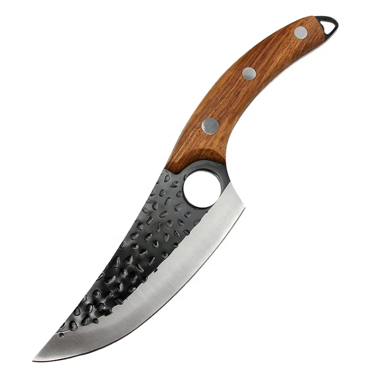 6 Inch Butcher Boning Chef Knife with Solid Wood Handle Handmade Forged Knife Kitchen Camping Cooking Slaughter Knife