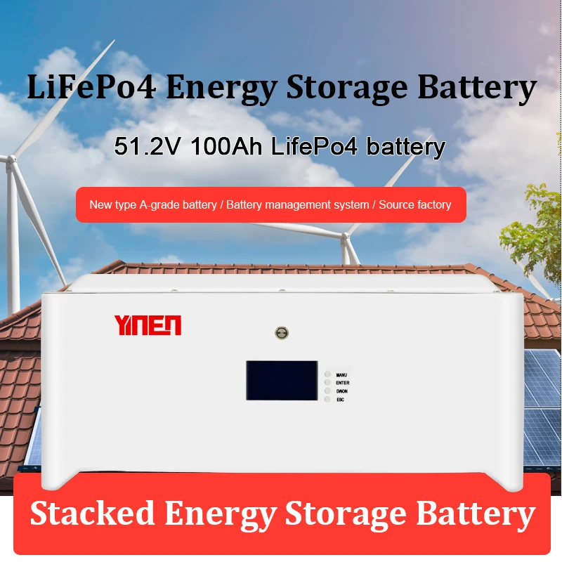 51.2V Stackable Lifepo4 Energy Storage Battery 200Ah 100Ah 51.2V 200Ah 10Kw 48V Lifepo4 Akku Battery Pack With Smart Bms
