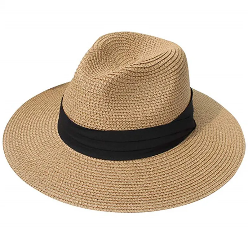 
Panama Hat Summer Sun Hats for Women Man Beach Straw Hat for Men UV Protection Cap chapeau femme 