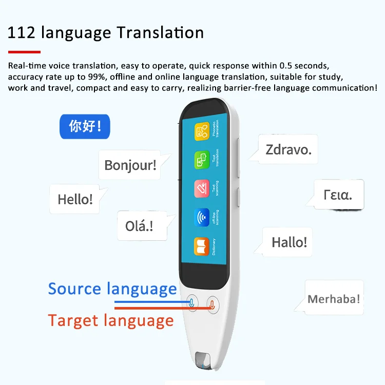OEM Offline Language Scanner Pen Ocr English Arabic Reading Pen 3.51 inch 32G Translator Voice Text Scanning Translation Device