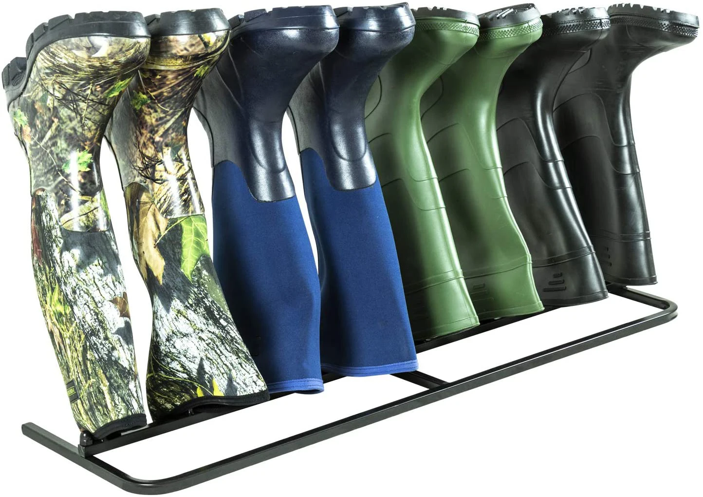 JH-Mech Steel Wellington Boot Rack 4 Pairs Free Standing Walking Shoe Storage Stand