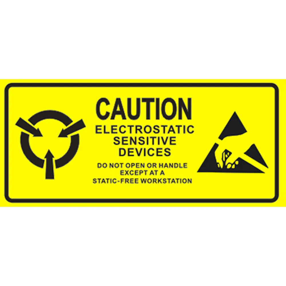Self Adhesive Yellow Anti-static Warning Label ESD Caution Stickers Electrostatic Sensitive Static Warning Label