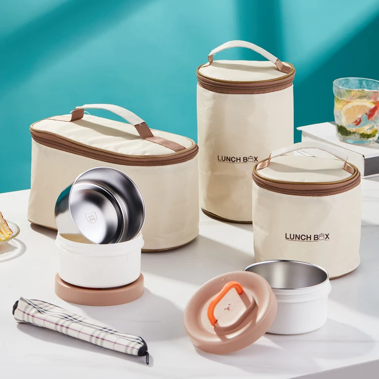 Stainless Steel Food Carrier Container Eco-Friendly Bento Box Multi-Layer Tiffin Box Lunch Box With Insulation Bag