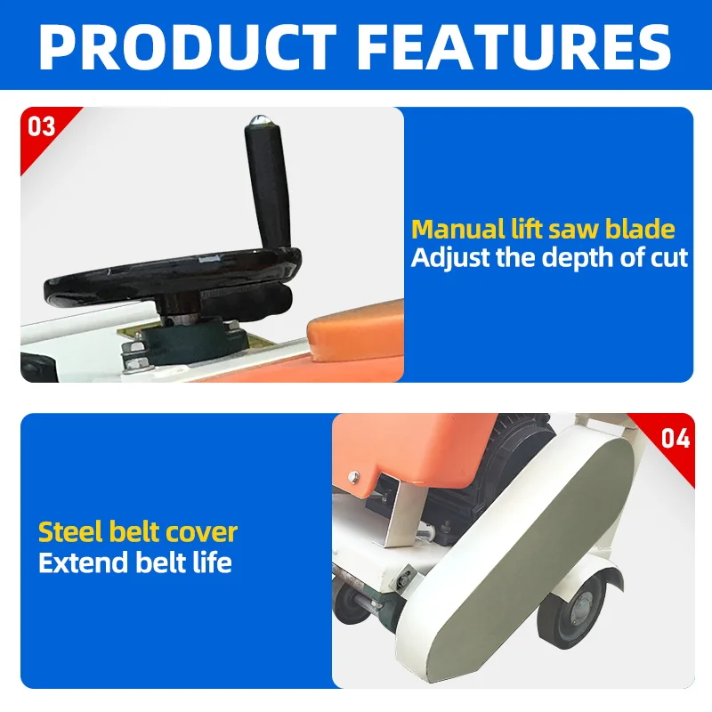 electric walk behind automatic road floor concrete asphalt road cutting cutter saw machine with remote control