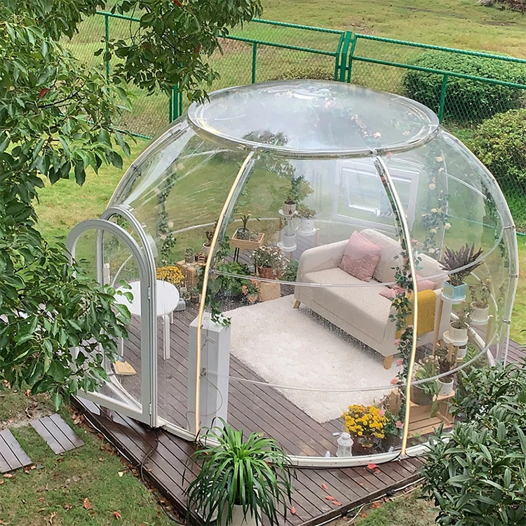 Pink Inflatable Bubble House Chinese Plastic Igloo Outdoor Garden Bubble House Transparent For Restaurant Houses Bubble